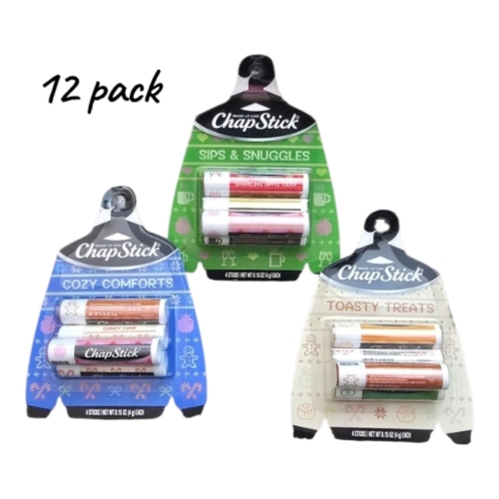 12 Pack ChapStick Holiday Lip Balm Set